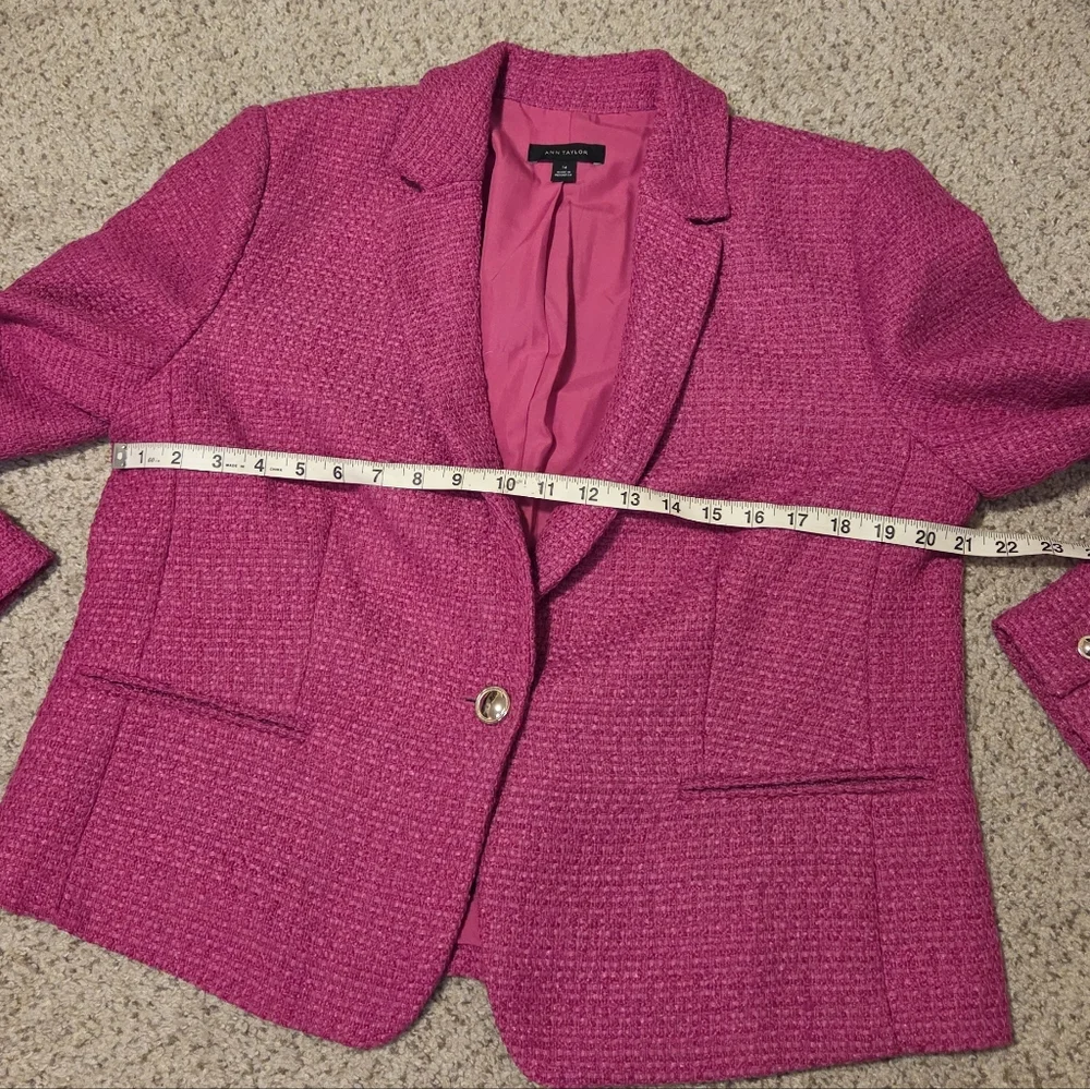 Ann Taylor Pink Tweed Blazer - Picture 6 of 9